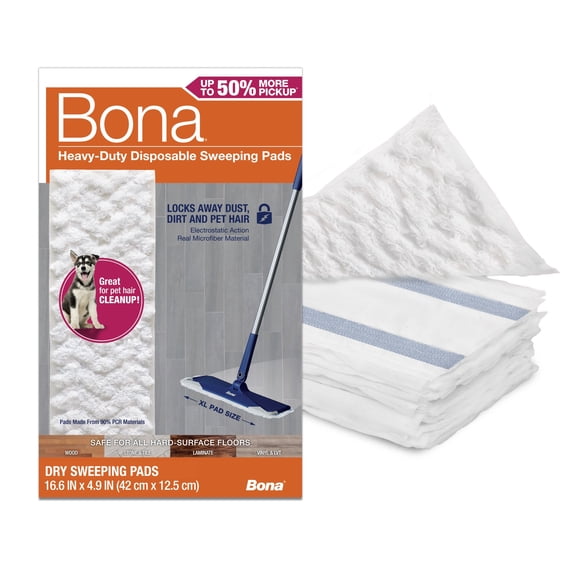 Bona® Heavy Duty Disposable Sweeping Pads for Multi-Surface Floors, 24 ct pack