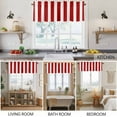 thumbnail image 5 of 2 Pack Red and Valance for Window White Striped Geometric Kitchen Valance Rod Pocket Short Curtain Topper Decorative Window Treatment for Living Room Bedroom 42"x12", 5 of 8