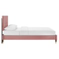 thumbnail image 3 of Platform Bed Frame, Tufted, King Size, Pink, Velvet, Mid Century Bedroom, Modern Contemporary Boutique HB35638, 3 of 8