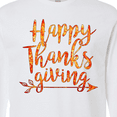 thumbnail image 4 of Inktastic Happy Thanksgiving with Leaf Arrow in Fall Colors Long Sleeve T-Shirt, 4 of 5