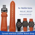 thumbnail image 2 of Correa de reloj de cuero con interfaz curvada para la serie Mido Multifort M025.627/M025.407 M005.430 Correa de reloj de cuero curvada de 22 y 23 mm, 2 of 5