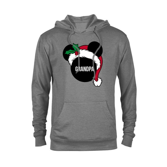 Disney Mickey Mouse Santa Hat GRANDPA Holiday Family - Pullover Hoodie for Adults - Customized-Athletic Heather