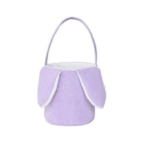 Bfogop Easter Basket Egg Hunt Bunny Baskets for Kids with Cute Rabbit Ears Storage Gifts Easter Gift Bags Tote Bags for Easter Party Decorations Egg Candy Gift Carry Bucket 9x9 Inch