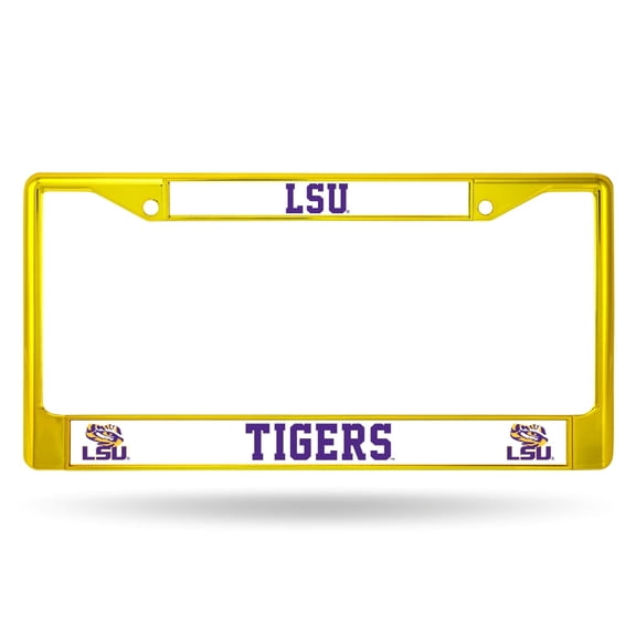 LSU-Fighting-Tiger's Chrome Metal (Yellow Painted) License Plate Frame