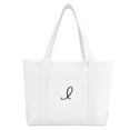 thumbnail image 2 of DALIX Large Canvas Tote Bag for Women Work Bag Beach Totes Monogrammed White I, 2 of 8