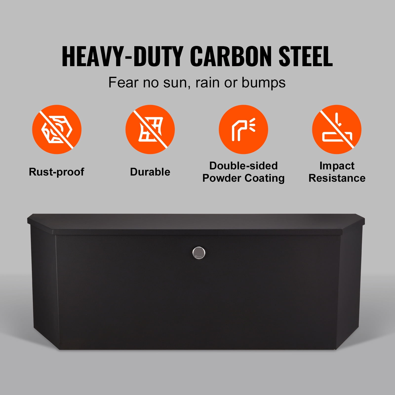 KFFKFF Storage Box for Trailer Tongue, Constructed from Carbon Steel, Robust Trailer Storage Box with Lock and Keys, Functional Utility Box for Pickup Truck Bed and RV Trailer, Dimensions: 36"x12"x12