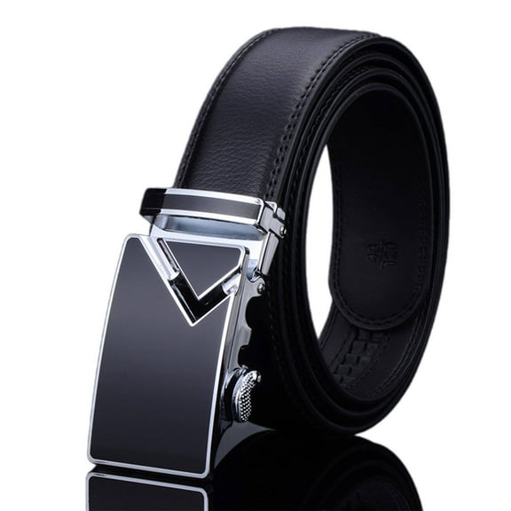 AUQ Belt,Automatic Buckle Design Mens Belts,Business and Casual Dual Use Strong Durability Leather Belt for Men,43In