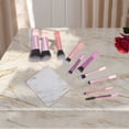 thumbnail image 4 of Conjuntos Únicos de Brochas de Maquillaje Livianas para Viajes de Negocios Rosa Púrpura Mango de Goma Tubo de Aluminio, 4 of 5