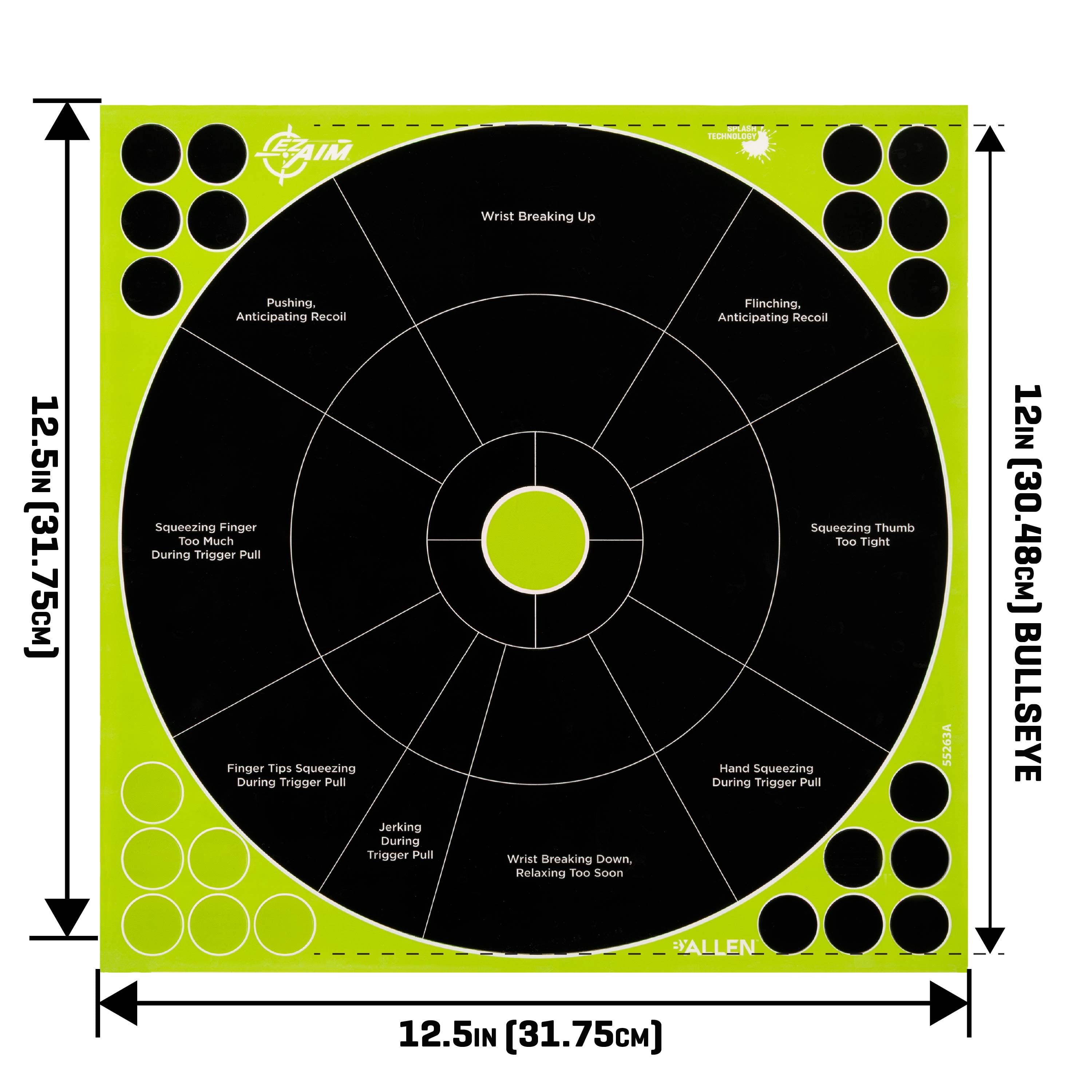 EZ Aim Splash Adhesive Trainer Targets, 12 x 12 Inch, 3 Pack