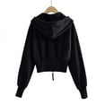 thumbnail image 3 of Womens Cotton Cropped Hoodies Long Sleeve Zip Up Hooded Sweatshirts 2025 Trendy Crop Sweatshirt Juniors Girls Y2K Clothes Fall Lightweight Jacket Coats Outdoor Workout Zipper Hoodie Shirt Tops, 3 of 6