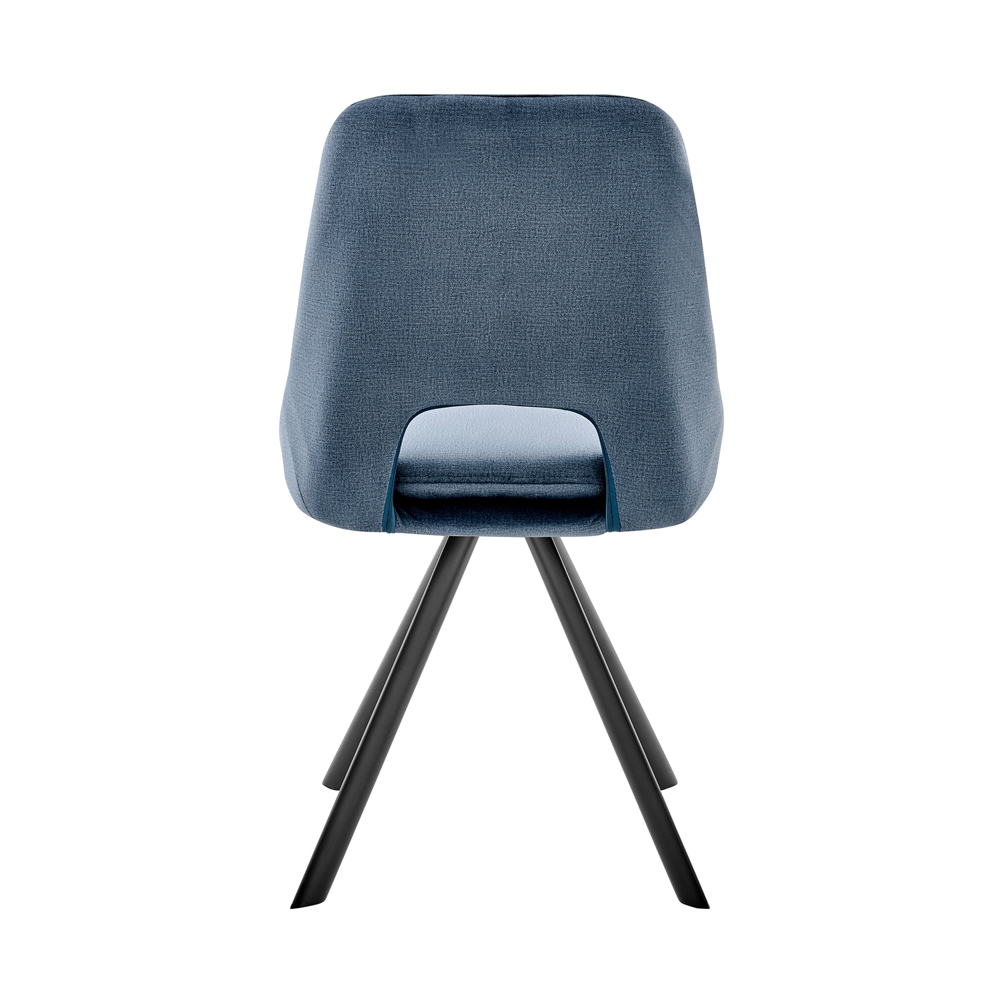 Lexi Dining Room Accent chair in Blue Velvet and Black Finish
