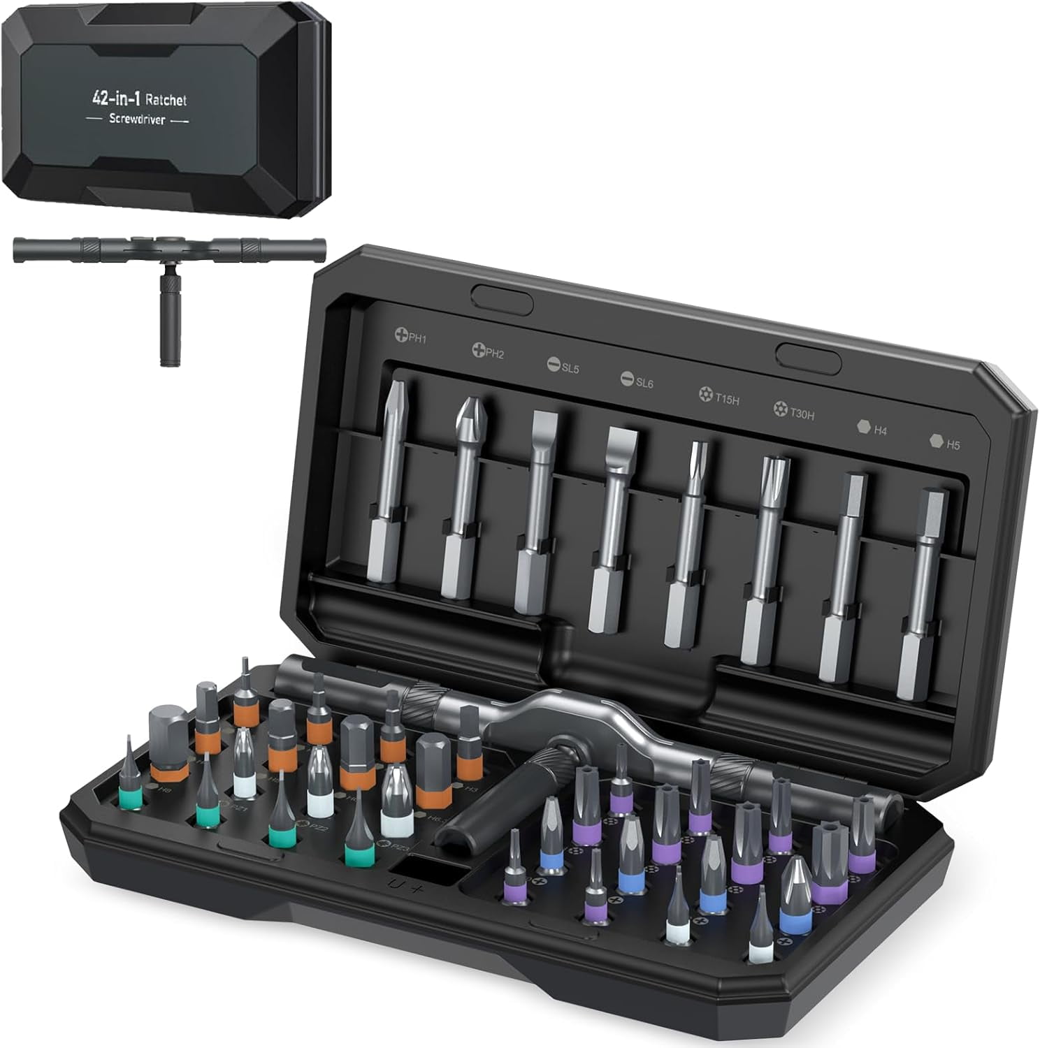 Stalwart 39-Piece Magnetic Screwdriver Set Tool Kit with Storage