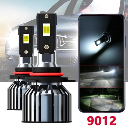 For GMC Acadia 2012-2019,9012 LED Headlight Bulbs 6500K White Automotive Bulb,Pack of 2