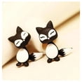 thumbnail image 4 of Aretes de mordida de animal VentDepot EarringFox01 5Pzas Zorro Tuerca Negro Metal, 4 of 5