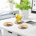 thumbnail image 7 of GZHJMY Thanksgiving Turkey Round Coaster, 4 Pcs Heat Resistant Absorbent Drink Coaster for Kitchen Bar Cafe Decor, 7 of 7