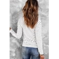 thumbnail image 3 of Women's Striped V Neck Long Sleeve Top, 3 of 5