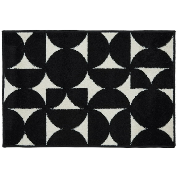 Loomaknoti Terrace Tropic Sevella 2' x 3' Geometric Indoor/Outdoor Runner Rug , Black/White