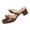 Brown, variant on Women's Low Block Heels Sandals Square Open Toe Slip On Two Strap Comfortable Casual Dress Mules, Black Size 6