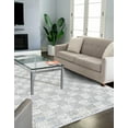 thumbnail image 5 of Unique Loom Chindi Cotton Collection Area Rug - Checkered (6' 1" x 9' Rectangle Ivory/Gray), 5 of 7