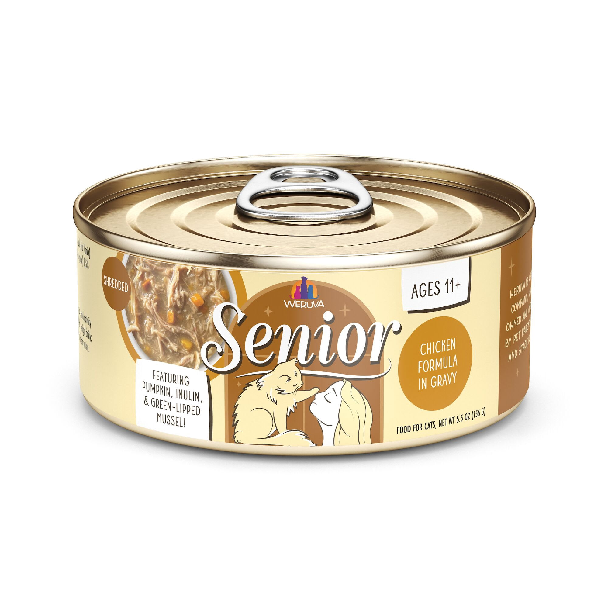 Weruva Senior Chicken Formula in Gravy Wet Cat Food, 5.5 oz., Case of 8