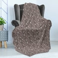 thumbnail image 4 of Birds Soft Flannel Fleece Throw Blanket, Silhouette of Flying Resplendent Quetzal Bird Among Vertical Branches, Cozy Plush for Indoor and Outdoor Use, 70" x 90", Ivory Taupe and Dimgrey, by Ambesonne, 4 of 5