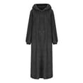 thumbnail image 5 of Jgppe Womens Fleece Long Dress Hooded Warm Fuzzy Plus Size Long Dress Nightgown with Pockets Homewear, 5 of 5