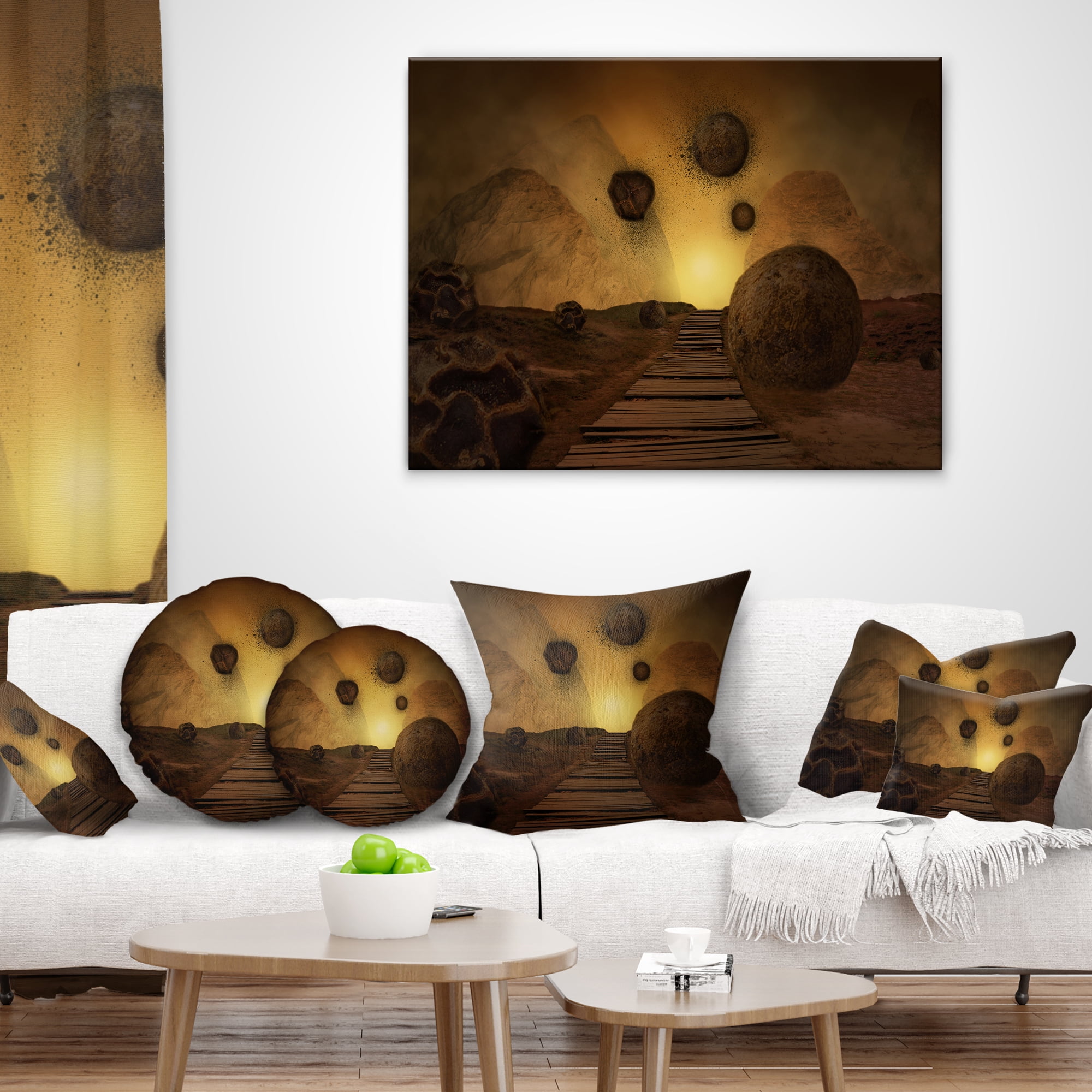 Designart Stones From Space - Abstract Throw Pillow - 18x18