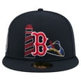 thumbnail image 2 of Men's New Era Navy Boston Red Sox State Stitch 59FIFTY Fitted Hat, 2 of 6