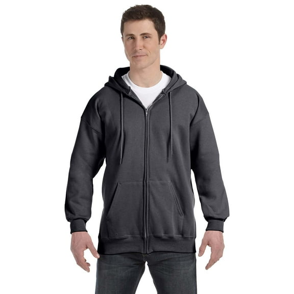 Hanes Menâ€™s Ultimate Cotton&Reg; Heavyweight Full Zip Hoodie , F280 , Charcoal Heather , XX-Large