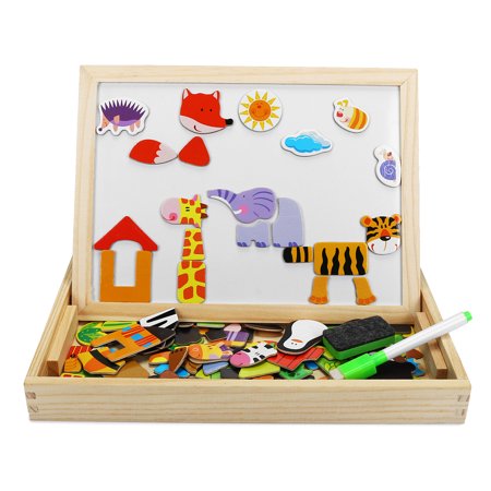 Kid Child Educational Wooden Double Side Magnetic Easel Drawing