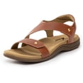 thumbnail image 1 of Sandalias ortopédicas Athlefit Arch Support para mujer, piel marrón, 1 of 6