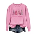 thumbnail image 4 of IROINNID Christmas Sweatshirts for Women Crewneck Long Sleeve Christmas Printed Pullover Loose Fitting Shirt,Pink, 4 of 4