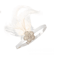 thumbnail image 2 of Diadema de plumas de avestruz, tocado para mascarada, banda para el cabello estilo Gatsby, 2 of 4