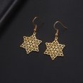 thumbnail image 2 of EUEAVAN Gold Six Pointed Star Flower Earrings Stainless Steel Jewelry, 2 of 5