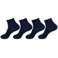 thumbnail image 2 of BambooMN Unisex Mens and Womens Quarter Socks Made of Rayon from Bamboo - Navy - 4 Pairs - Large, 2 of 7