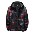 thumbnail image 3 of Men‘s Autumn And Winter Printed Hooded Windproof Thin Jacket Coat Top Blouse, 3 of 4