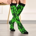 thumbnail image 5 of GZHJMY 1 Pair St. Patrick's Day Clover Compression Socks for Women Men, Knee High Stockings for Athletic Sports,Running,Travel, 5 of 7