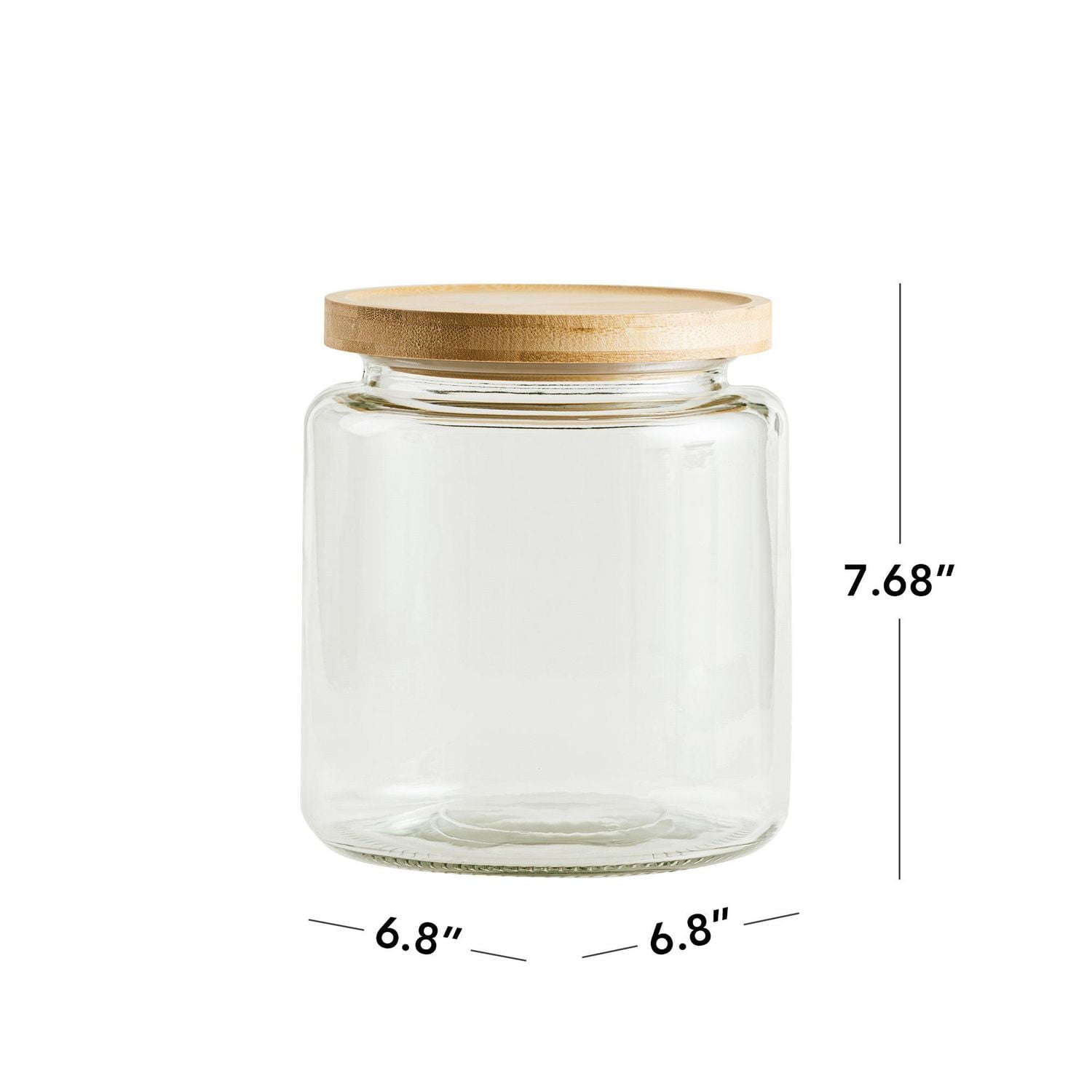 Mainstays Glass Kitchen Food Storage  Jar 3L Glass jar with bamboo lid, Food grade sealing ring 12.7cups/3L