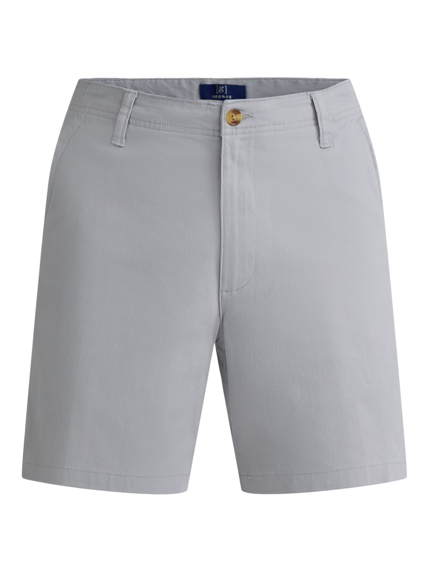 George Men's & Big Men's Relaxed Fit Stretch Twill Flat Front Shorts, 9" Inseam, Sizes 28-54