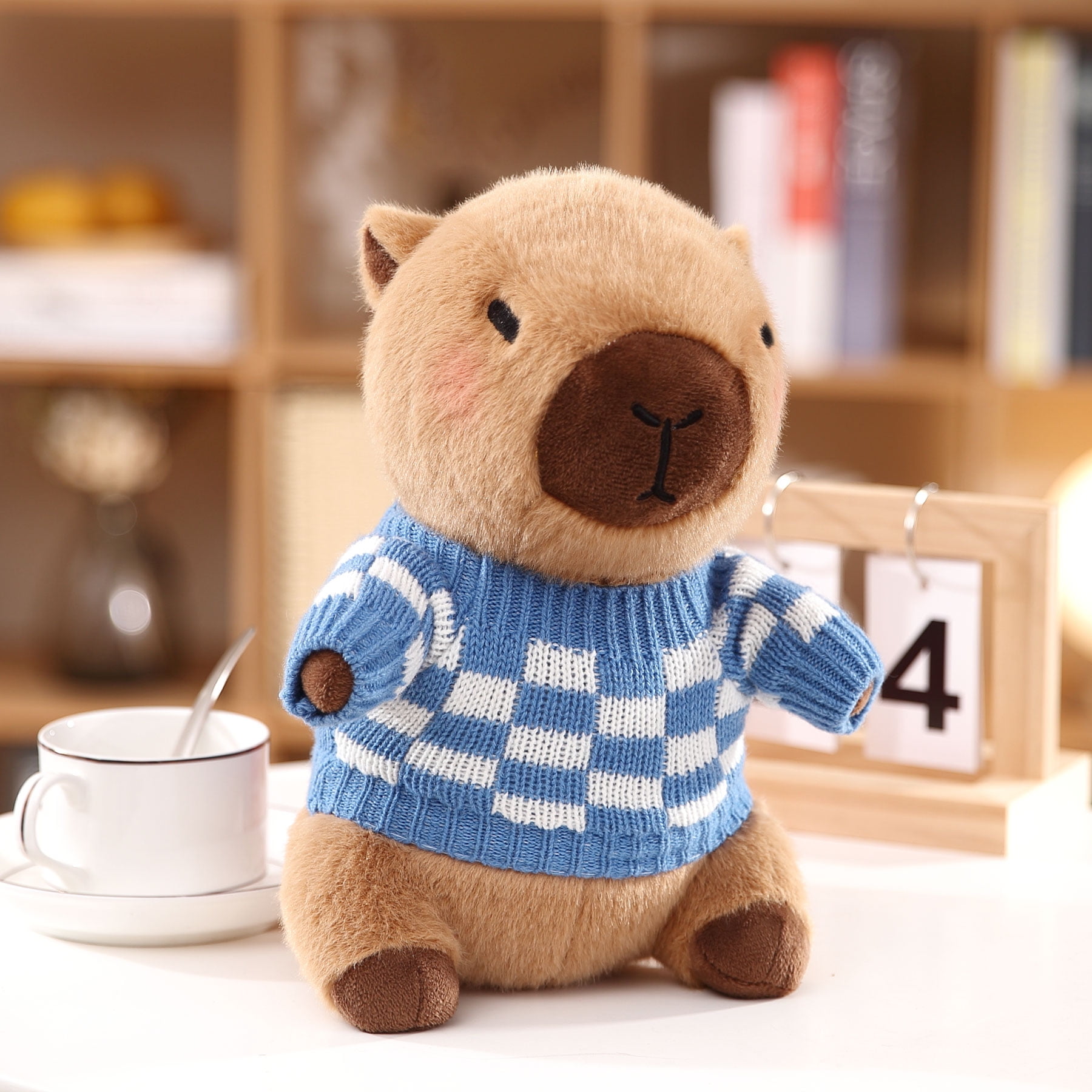 Capybara Plush, 9 pcs Clothes & Accessories, 10.2 in Cute Capybara Stuffed Animal Plush Toys