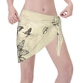 thumbnail image 2 of Wukai Vintage Floral Women’s Short Sarongs Beach Wrap Bikini Bottom Short Skirt Chiffon Scarf for Swimwear, 2 of 4