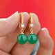 thumbnail image 1 of Joyas Pendientes de gota de agua con colgante de perla ovalada Pendientes de novia Pendientes, 1 of 5