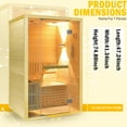 thumbnail image 4 of OUTEXER Traditional Steam Sauna 2 Person Indoor Sauna with 3000W Stove Heater, Canadian hemlock Wood Sauna Room with Sauna Stone, Water Bucket and Ladle,  Two Person Traditional Sauna for Home Gym, 4 of 9