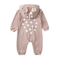 thumbnail image 3 of TAIAOJING Toddler Baby Girl Boy Deer Jumpsuit Onesie Knitted Overall Hooded Romper Fall Cute Warm Clothes Relaxed Fit 3-6M, 3 of 9