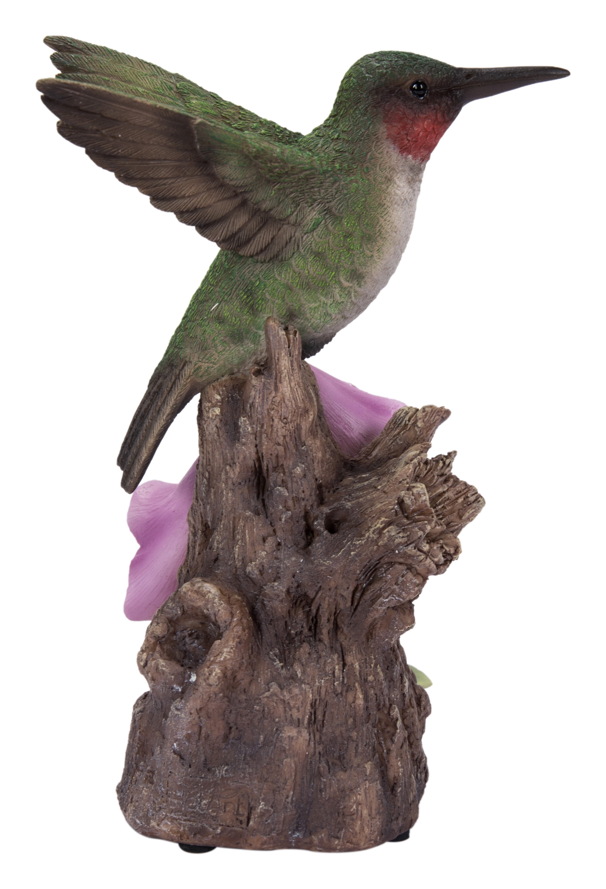 Hi-Line Gift Motion-Activated Singing Hummingbird on Foxglove, Polyresin - Multicolour