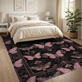 thumbnail image 3 of ODIKA 8'x10' Washable Area Rug Gothic Lepidoptera Moth Scroll Border Decorative Butterfly Shaped for Dining Room, Large Office, Lounge, Non-Slip Chair-Friendly Mat, 3 of 7