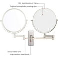 thumbnail image 6 of Wall Mounted Makeup Mirror 8 inch Nickel Finish Rotatable Magnifying Shaving Mirror Extendable Folding Cosmetic Bathroom Vanity Mirrors 5X /3X, 6 of 8
