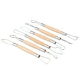 thumbnail image 2 of Double Head Ribbon Tool Wooden Handle Wax Pottery Clay Carving Sculpture DIY Craft Set, 2 of 8