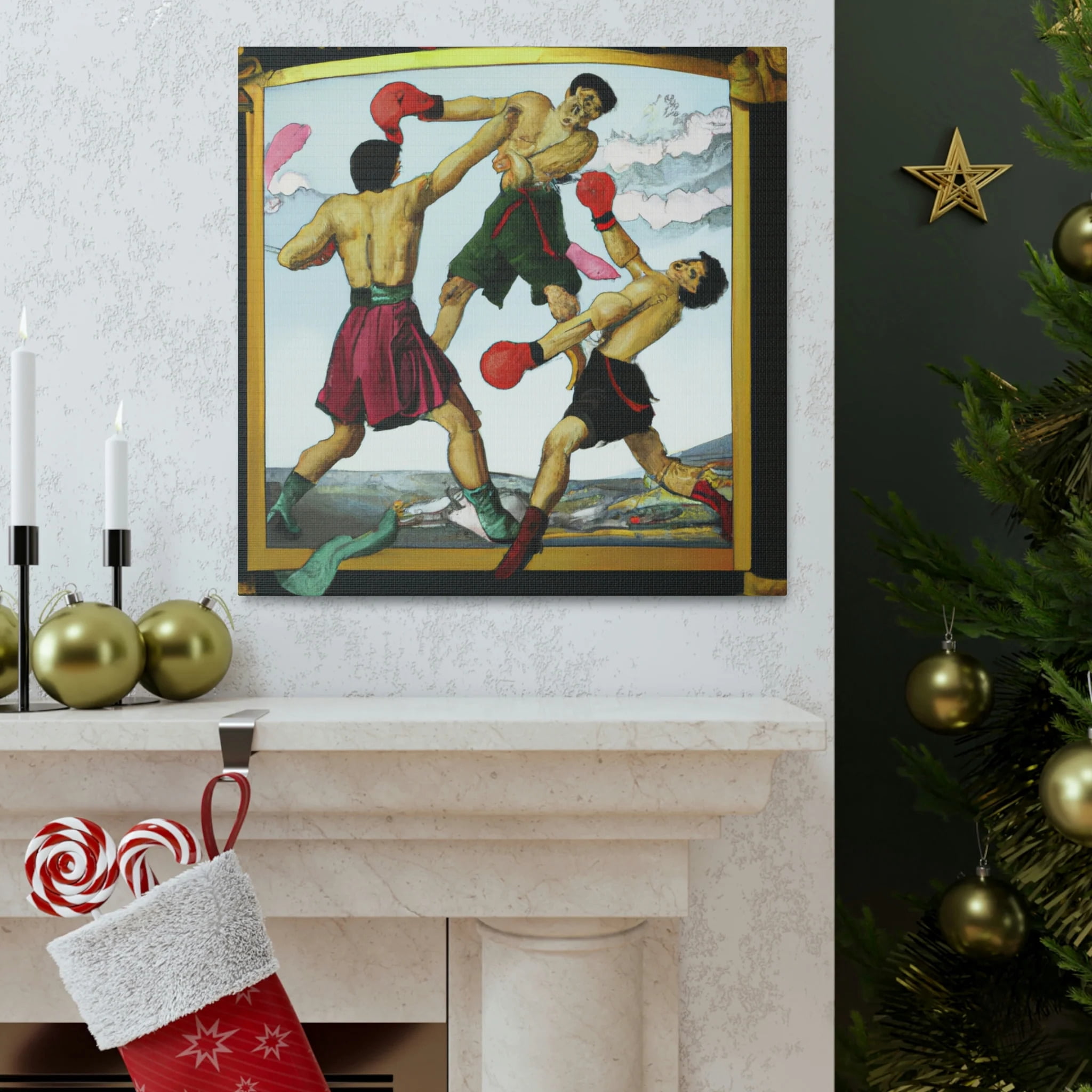 Boxers In A Brawl - Canvas
