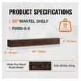 thumbnail image 3 of Fireplace Mantel Wood Shelf 60" Rustic Floating Shelf Brown - Solid Pine Wood, Easy Install, Classic Home Decor, Weight Capacity 50lbs, 3 of 7